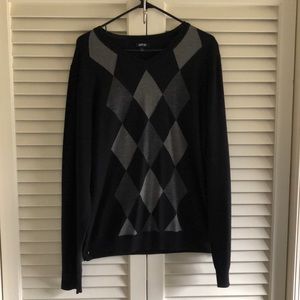 Large Apt. 9 Black/Gray Argyle Sweater